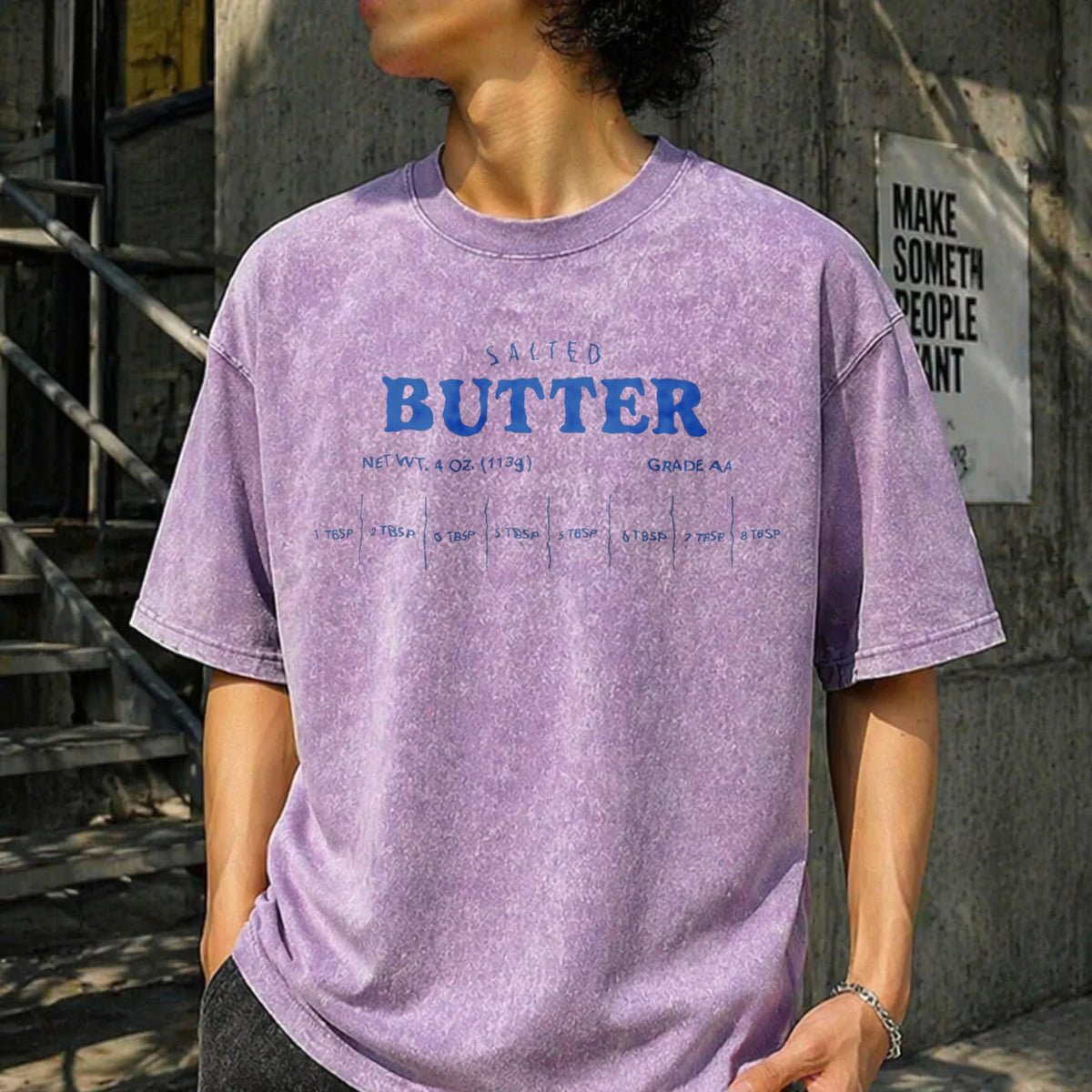 Salted Butter Funny Vintage Washed T-Shirt product image 6