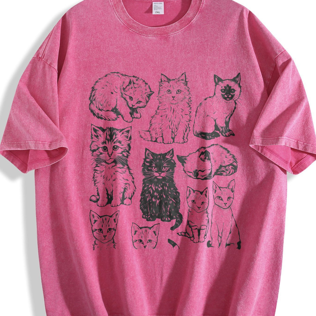 Cats 90s Tattoo Vintage Washed T-Shirt product image 7