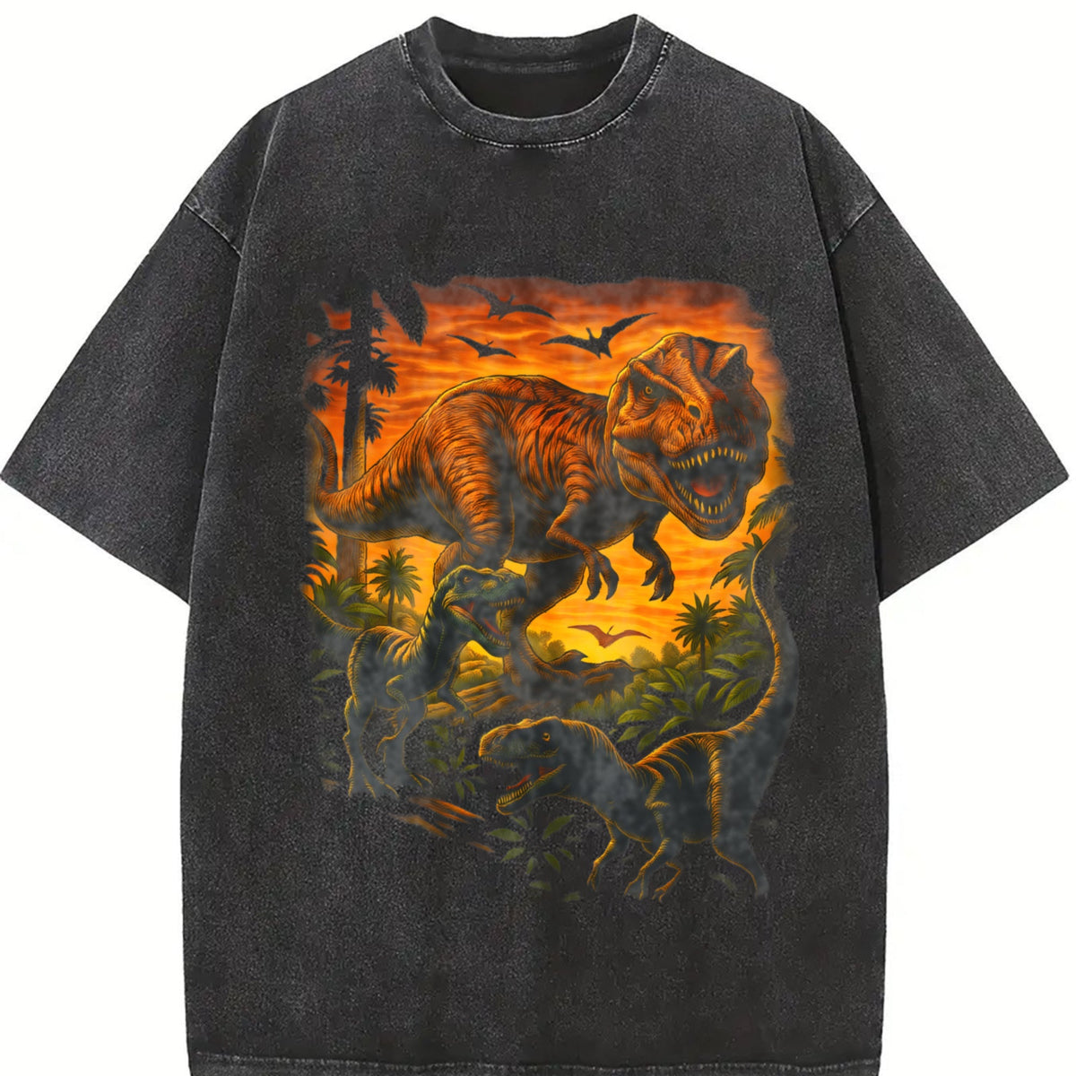 T-rex Dinosaur Vintage Washed T-Shirt product image 2