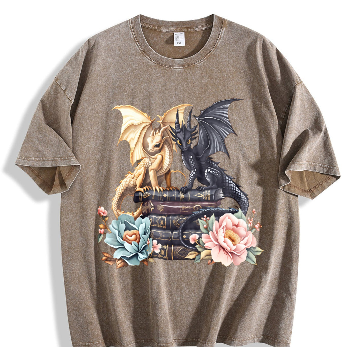 Winter Twin Dragon Vintage Washed T-Shirt product image 3
