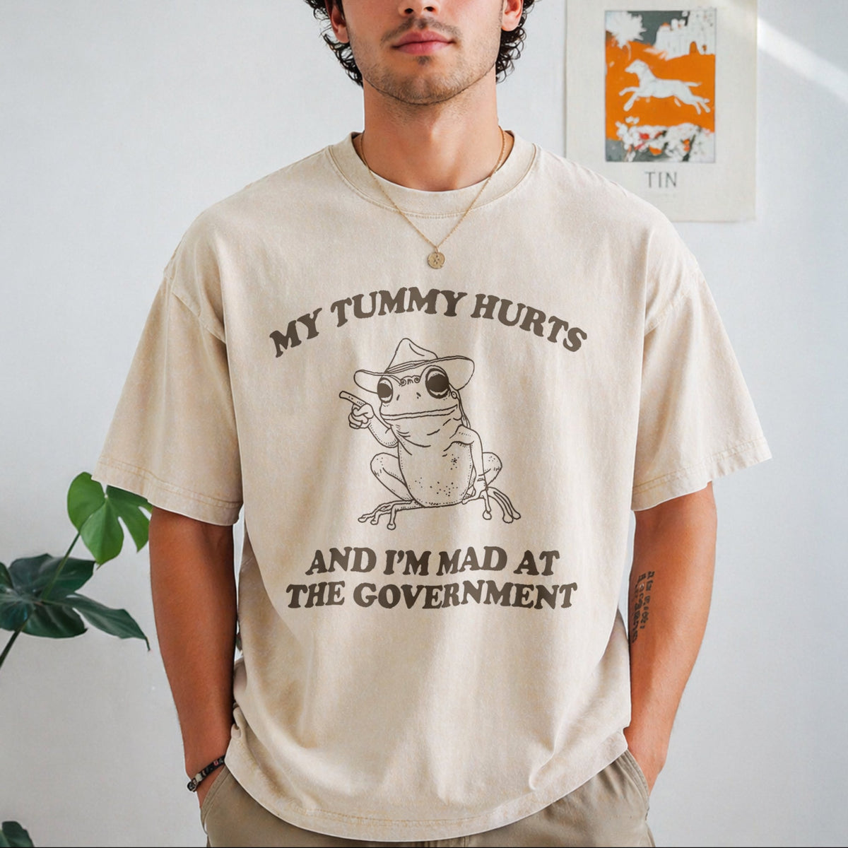 My Tummy Hurts And I'm Mad At The Government Frog Vintage product image 1