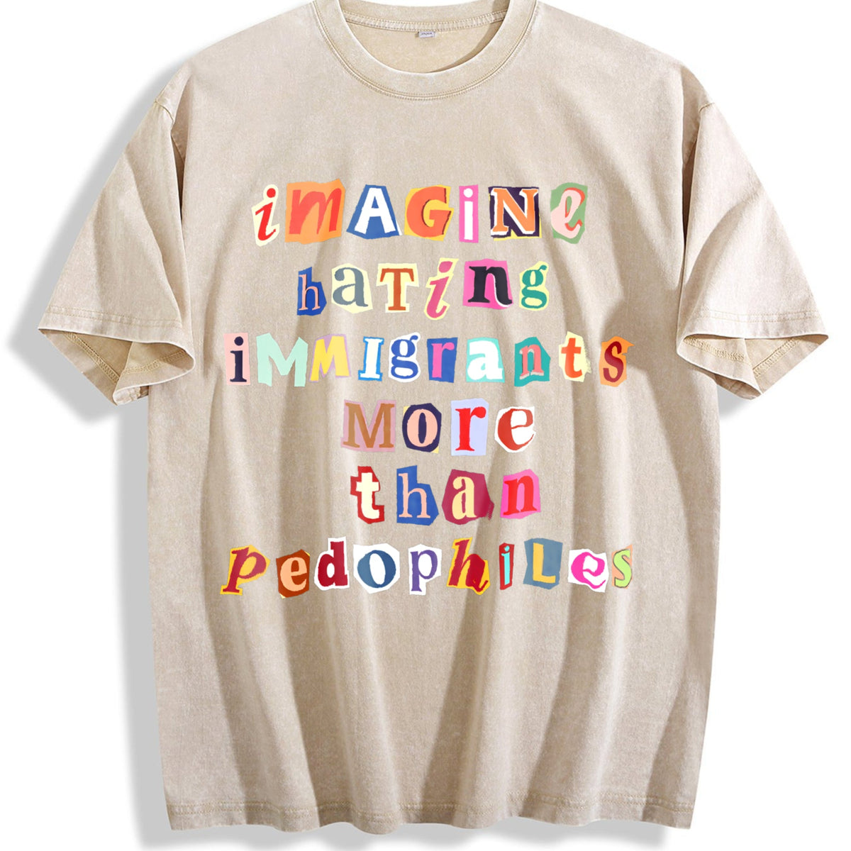 Anti Ice Magazine Letters Vintage Washed T-Shirt product image 1