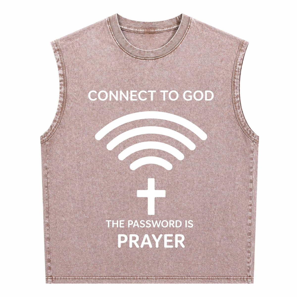 Connect To God The Password Ls Prayert- 100 Men's Washed Tank Top