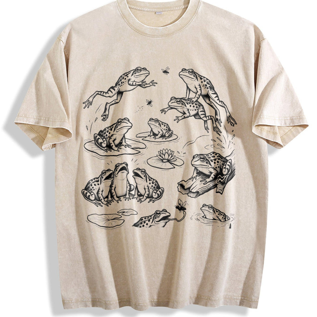 Frogs 90s Tattoo Vintage Washed T-Shirt product image 1