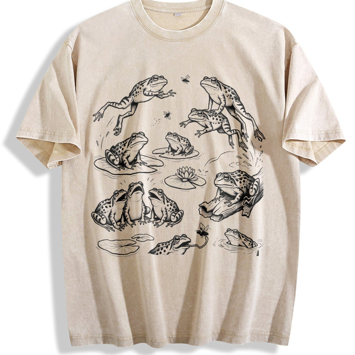 Frogs 90s Tattoo Vintage Washed T-Shirt product image 1