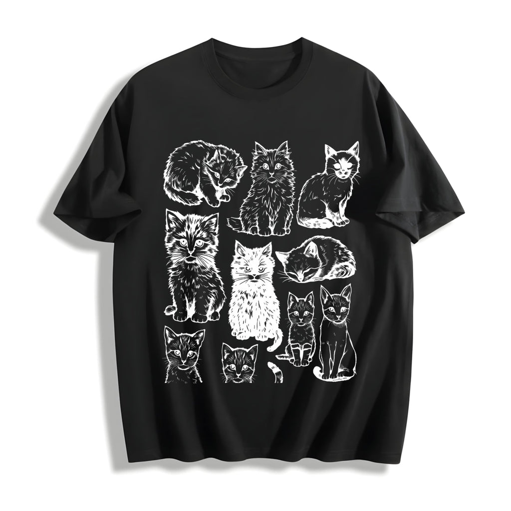 Cats 90s Tattoo Cotton T-Shirt product image 1
