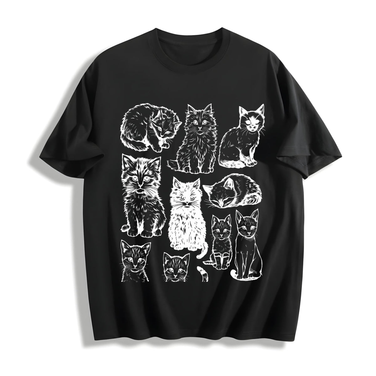 Cats 90s Tattoo Cotton T-Shirt product image 1