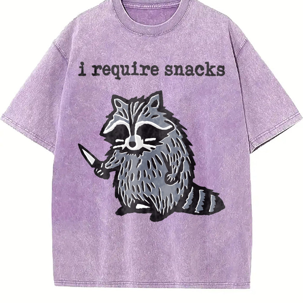 Winter Animal Snack Thief Raccoon Vintage Washed T-Shirt product image 6