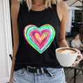 Colorful Neon Gradient Heart-shaped And Halter Women's Tank Top