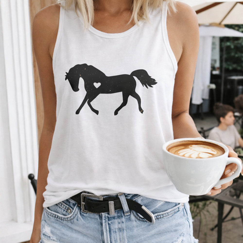 Black Horse Silhouette Women's Tank Top