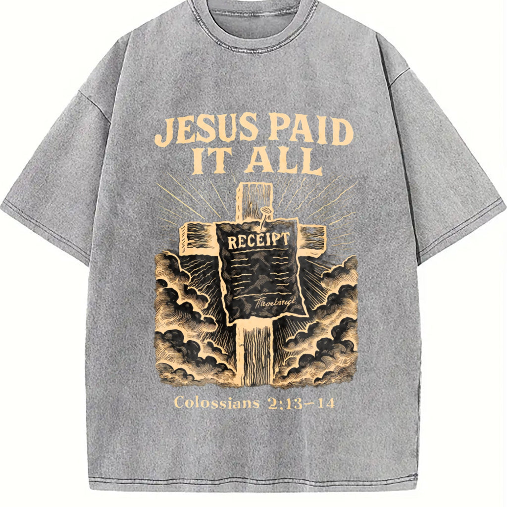230 'jesus Paid It All' Letter & Cross Christian Vintage product image 4