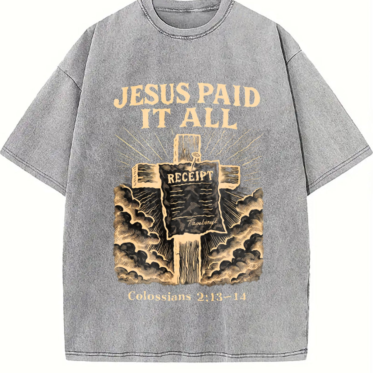 230 'jesus Paid It All' Letter & Cross Christian Vintage product image 4