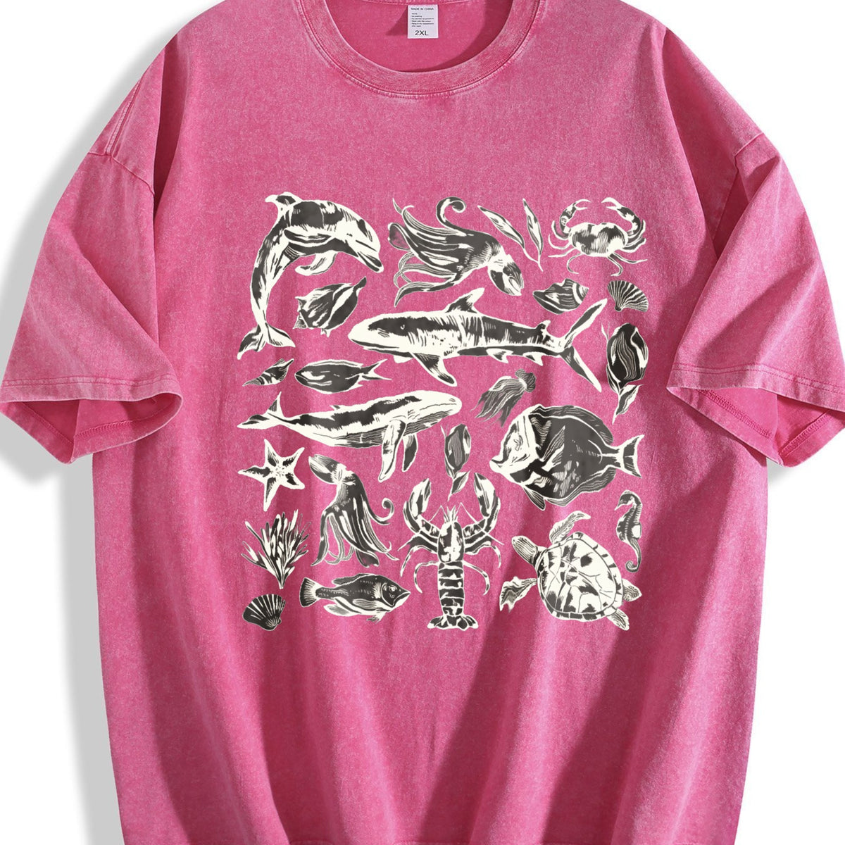 Sea Animals 90s Vintage Washed T-Shirt product image 7