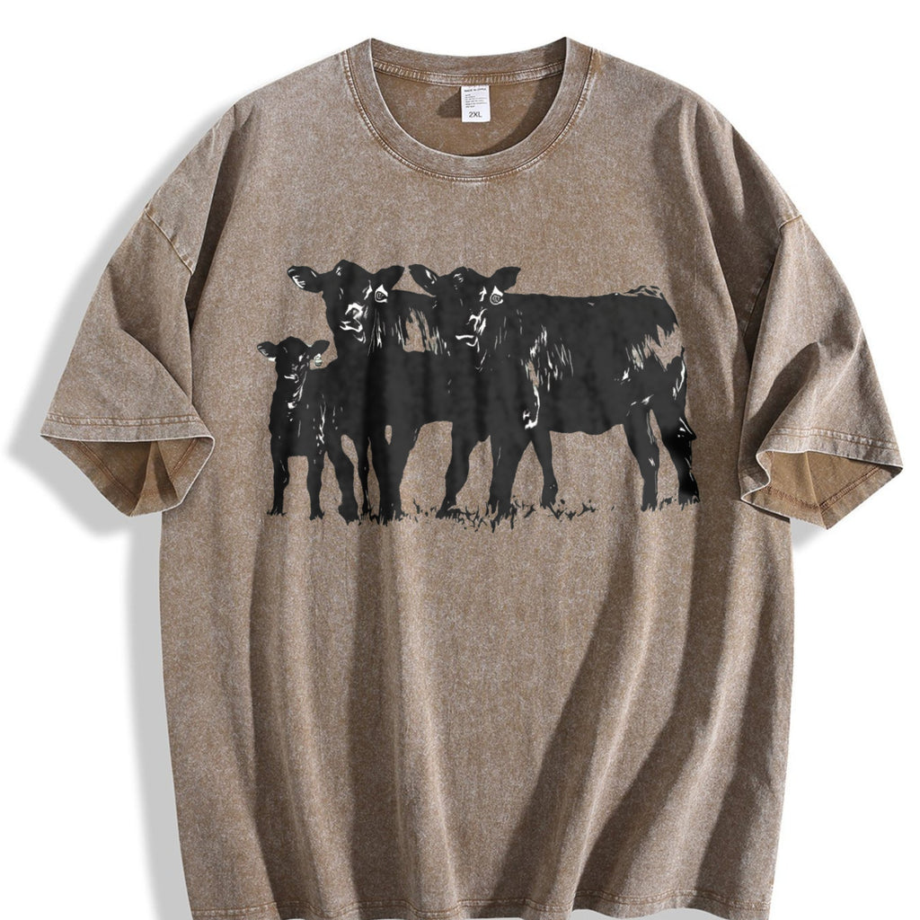 Cute Cow Vintage Washed T-Shirt product image 3