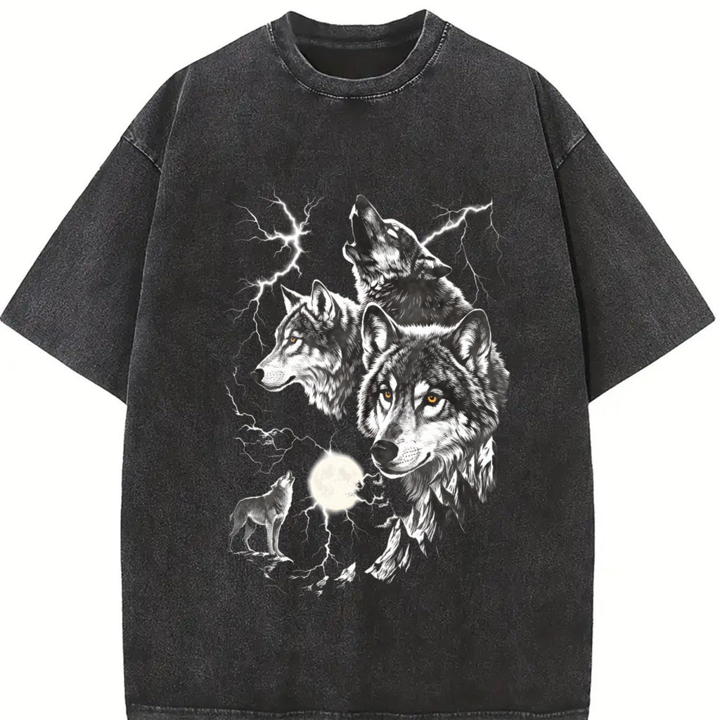 Wolf Lightning Classic 90s Vintage Washed T-Shirt product image 2