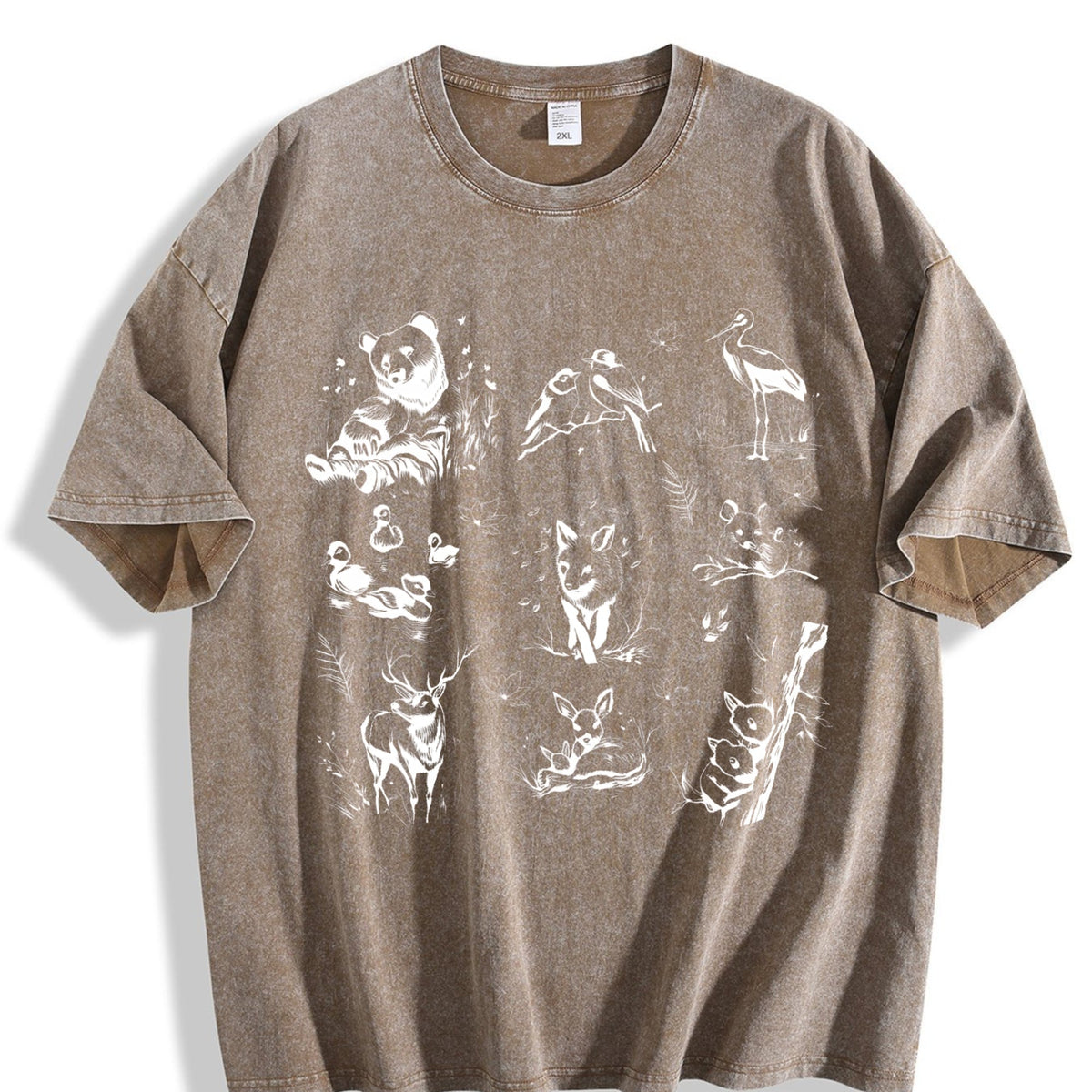 Forest Animals 90s Tattoo Vintage Washed T-Shirt product image 3