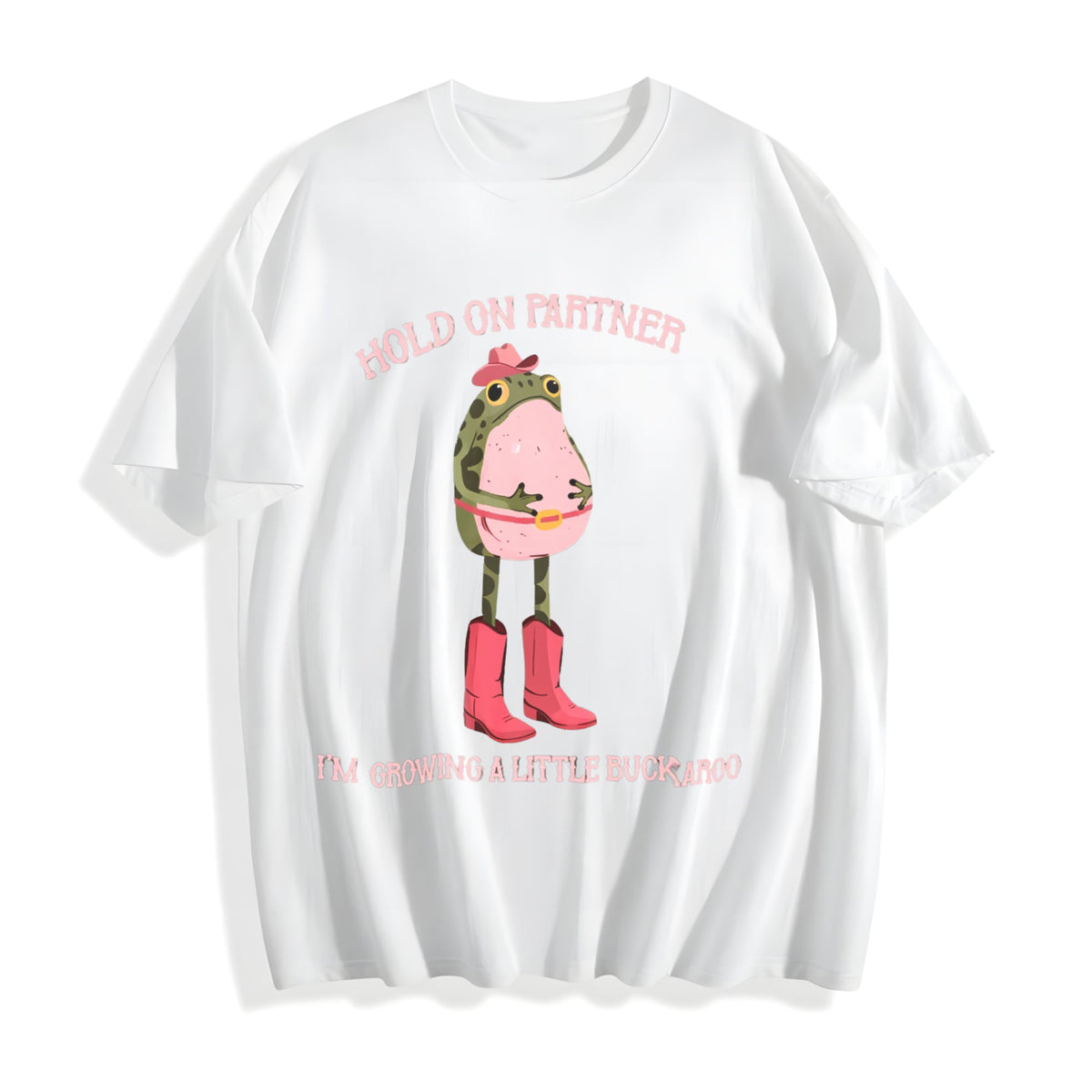 Hold On Partner I'm Growing A Little Buckaroo Cotton T-Shirt product image 2
