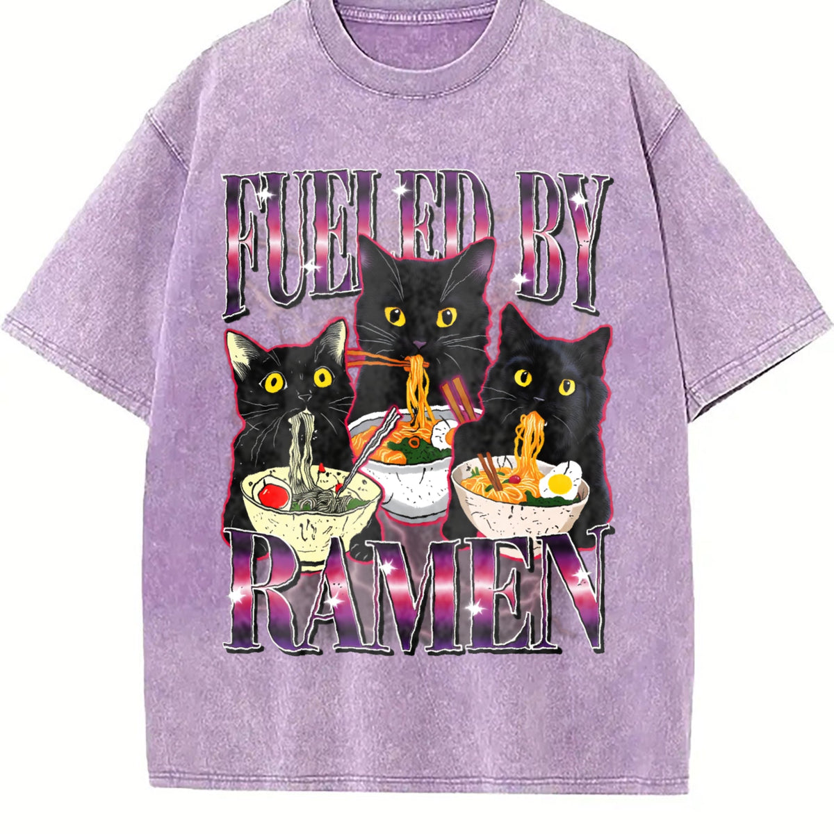 Fueled By Ramen Noodle Cat Vintage Washed T-Shirt product image 6