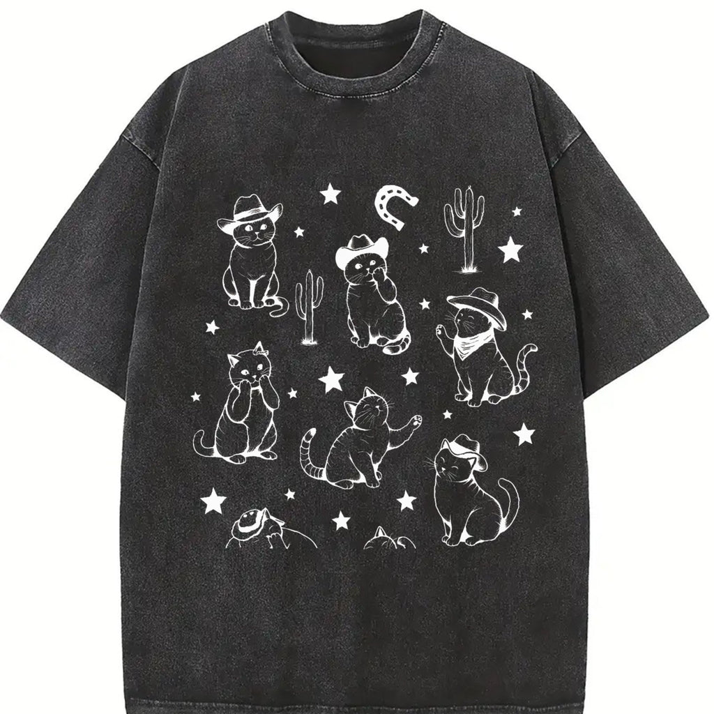Cowboy Cats And Kittens Western Vintage Washed T-Shirt product image 2