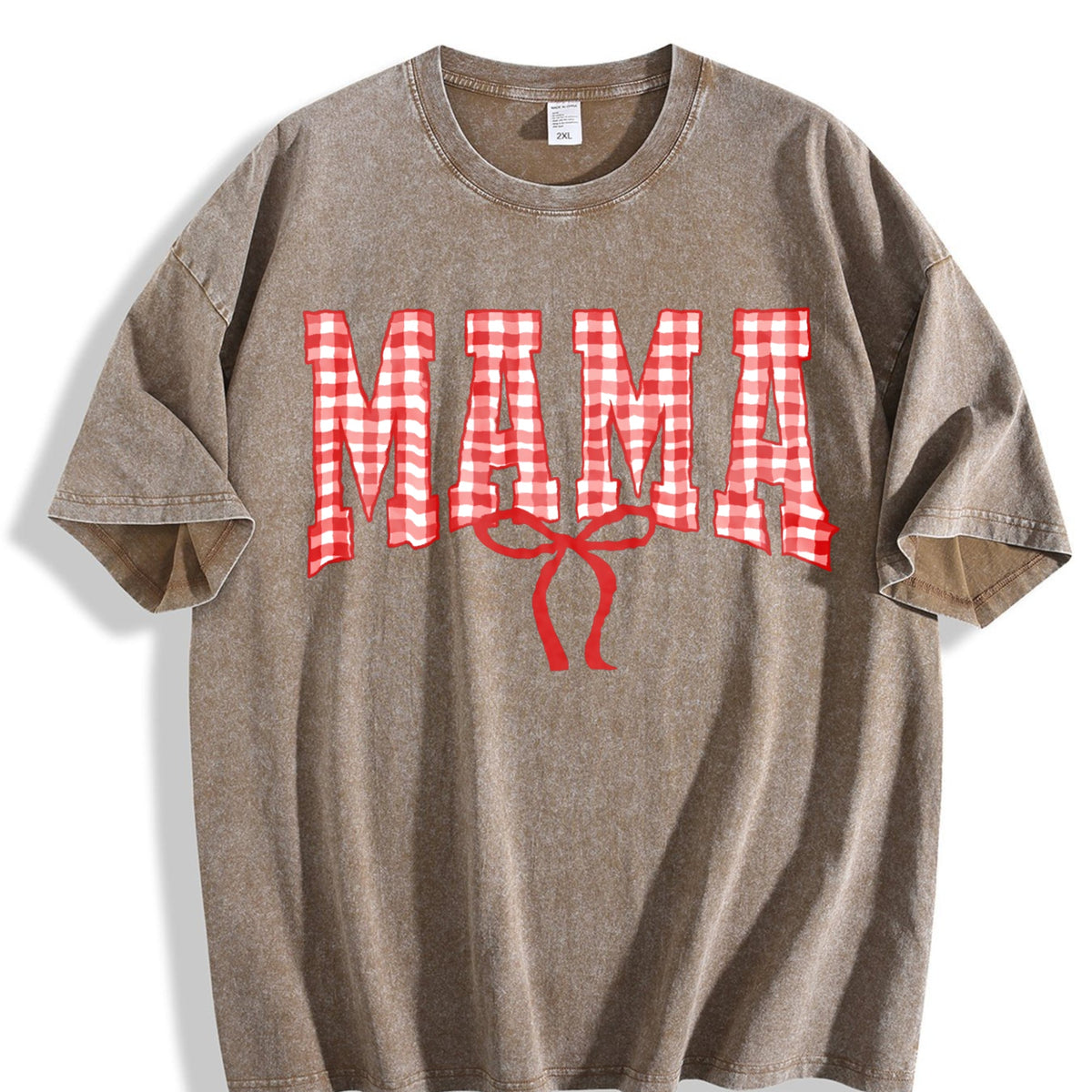 Mama Gingham Bow Vintage Washed T-Shirt product image 3