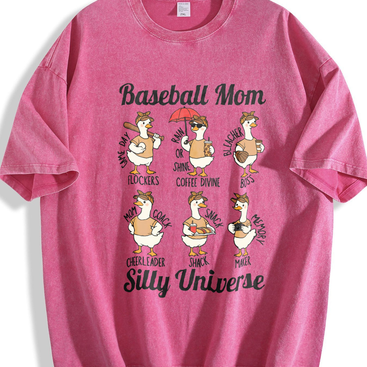Silly Goose Baseball Mom Vintage Washed T-Shirt product image 5