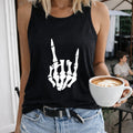 Cartoon Skeleton Finger Women's Tank Top