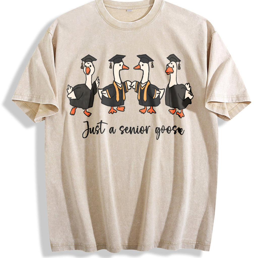 Preppy Graduation Goose Vintage Washed T-Shirt product image 1