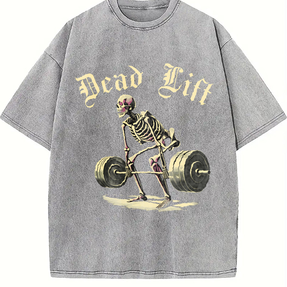 Dead Lift Skeleton Gym Vintage Washed T-Shirt product image 4