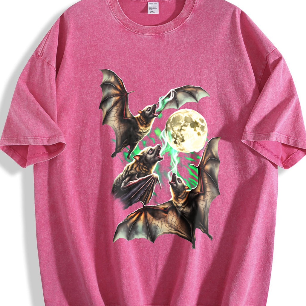 Bats Howling To Moon 90s Vintage Washed T-Shirt product image 7