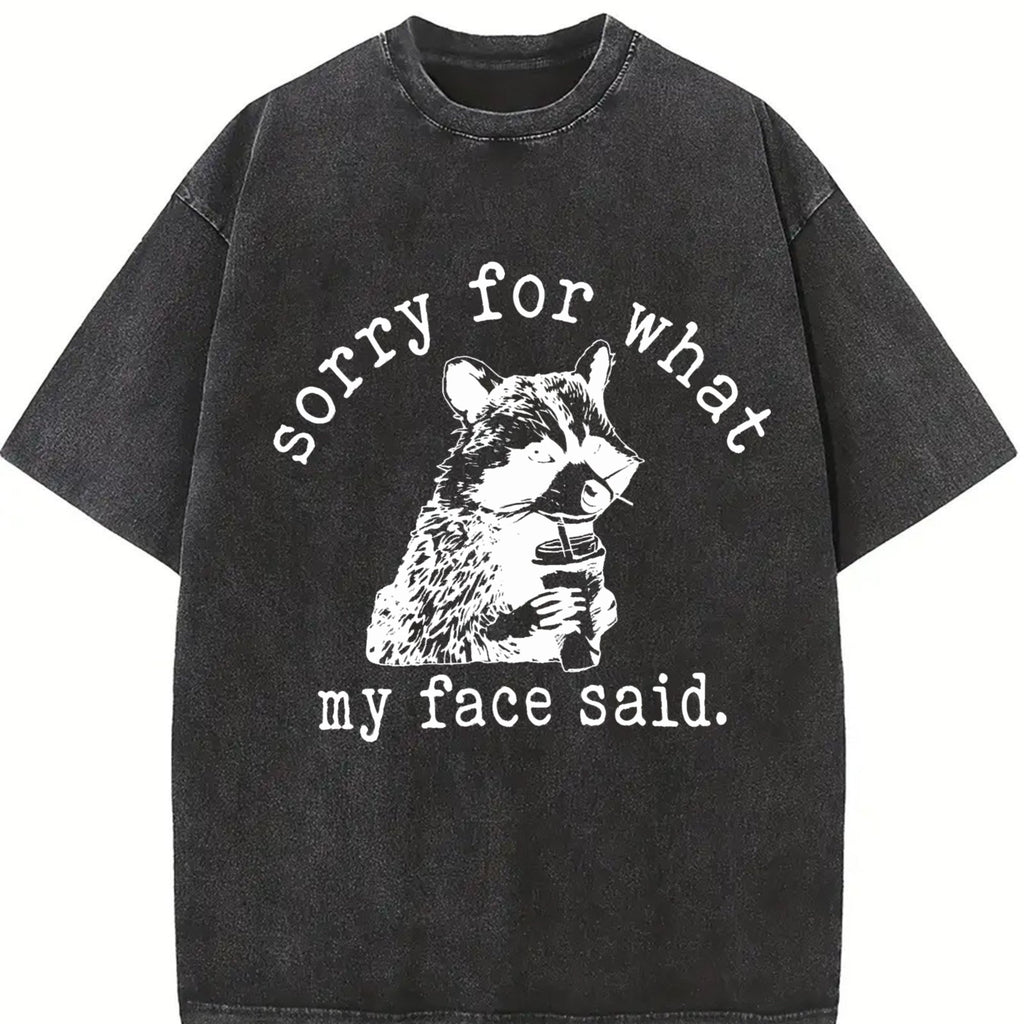 Sorry For What My Face Said Vintage Washed T-Shirt product image 2