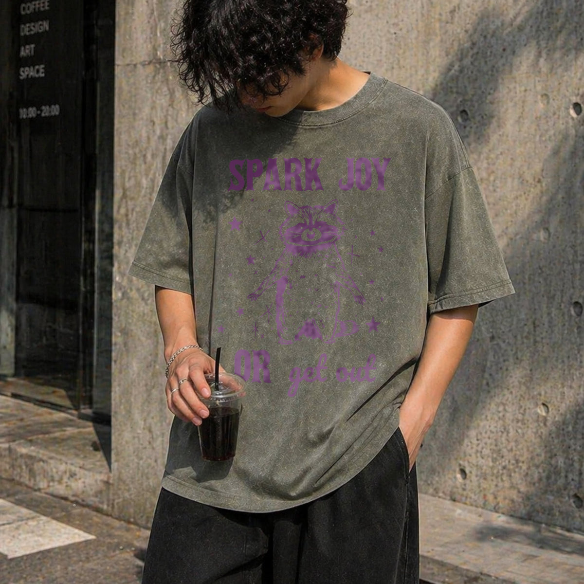 Spark Joy Or Get Out Vintage Washed T-Shirt product image 4