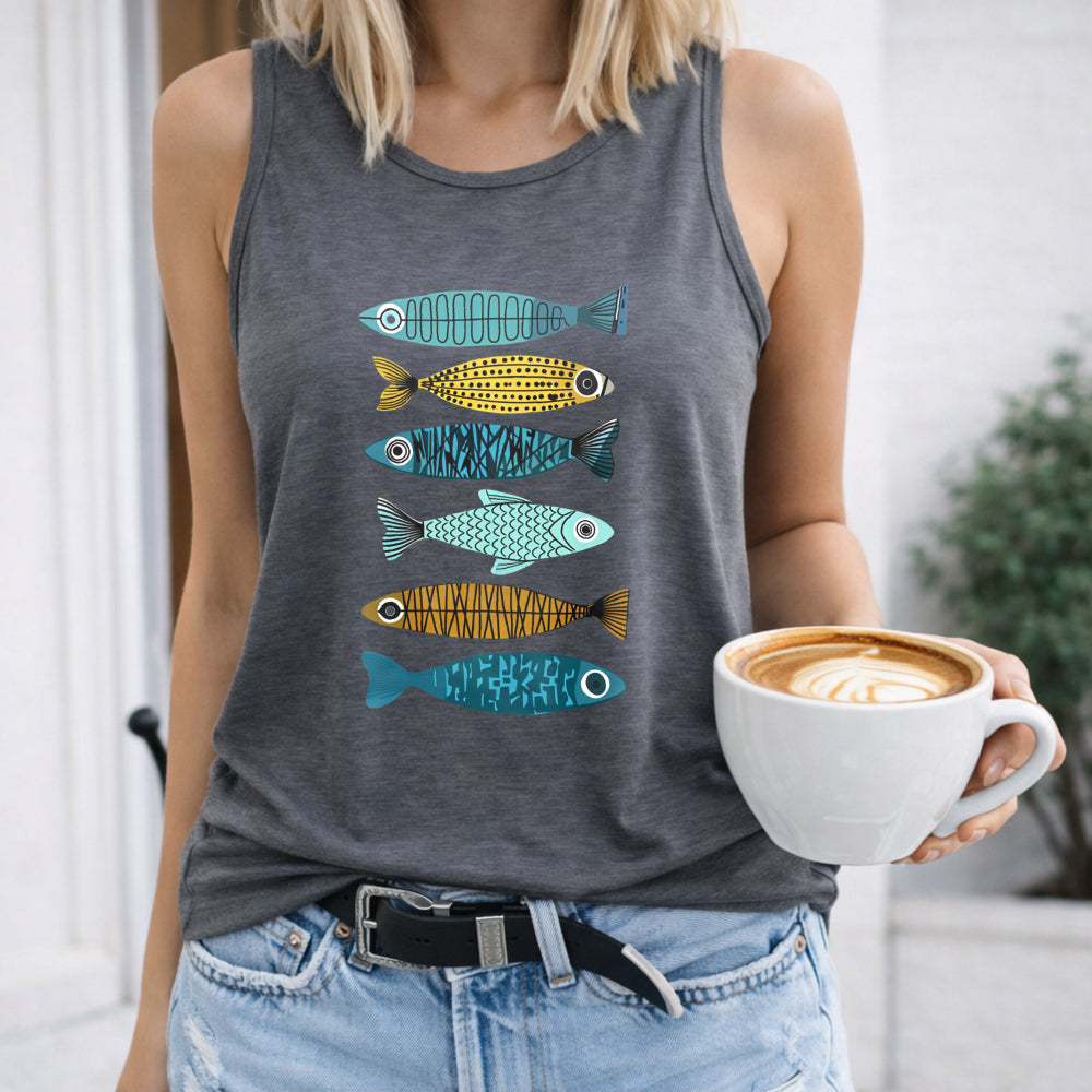 Colorful Coastal Fish Women's Tank Top