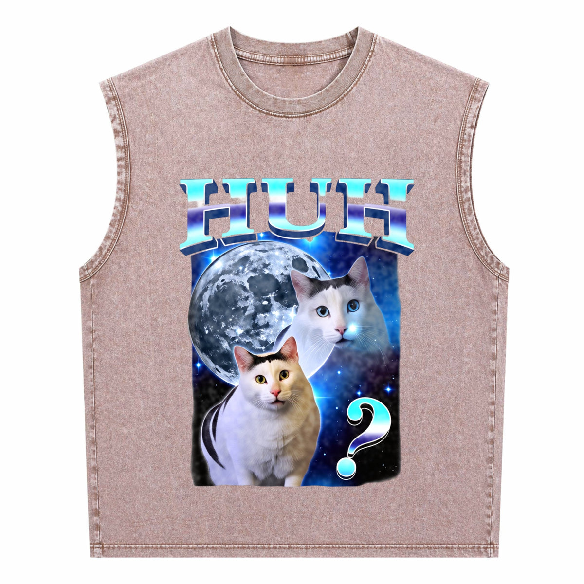 Funny Cat Meme Men's Washed Tank Top