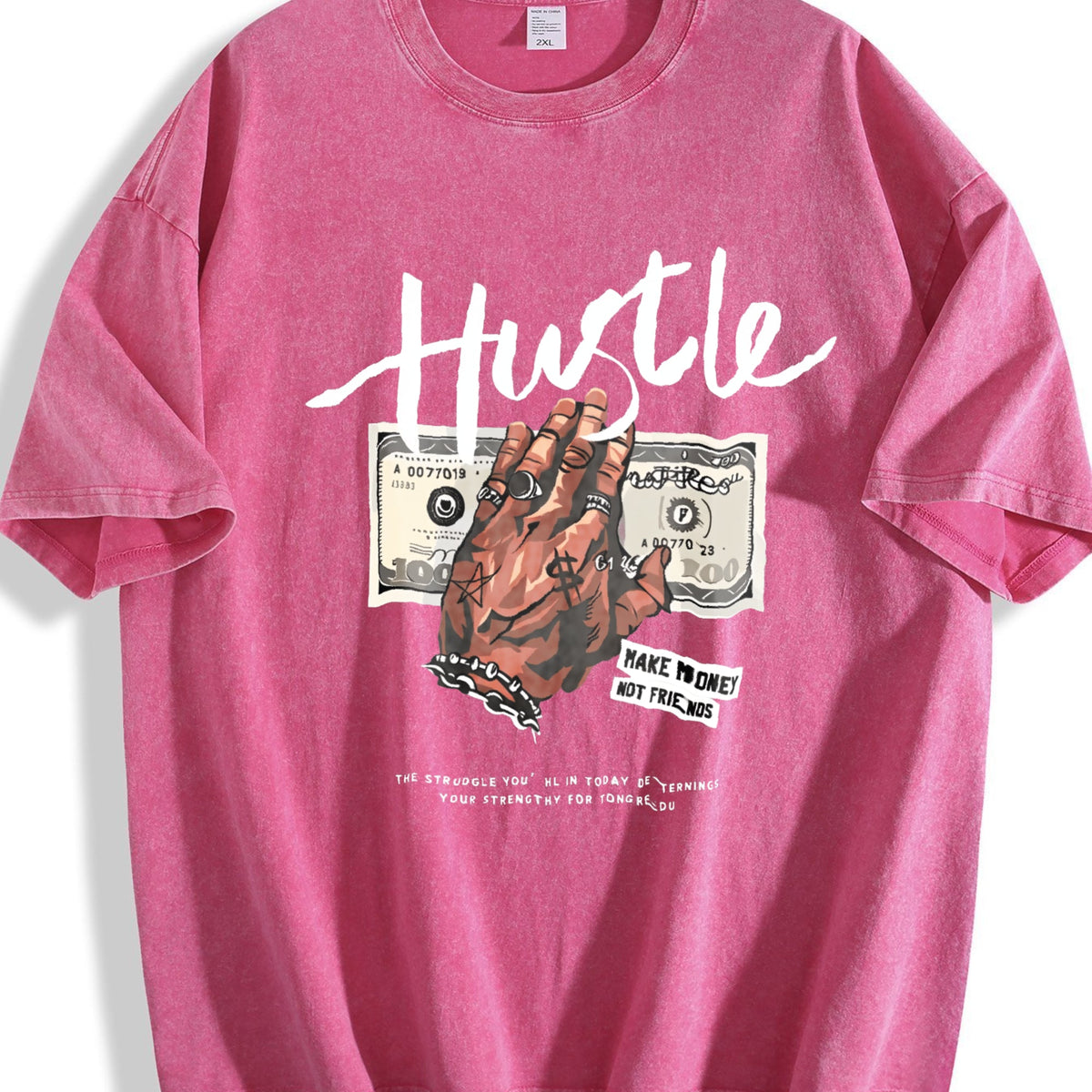 Hip-hop 'hustle' Money Hand This And Edgy Is Vintage Washed product image 5
