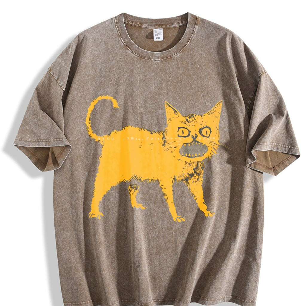Black With Yellow Highlights Vintage Washed T-Shirt product image 3