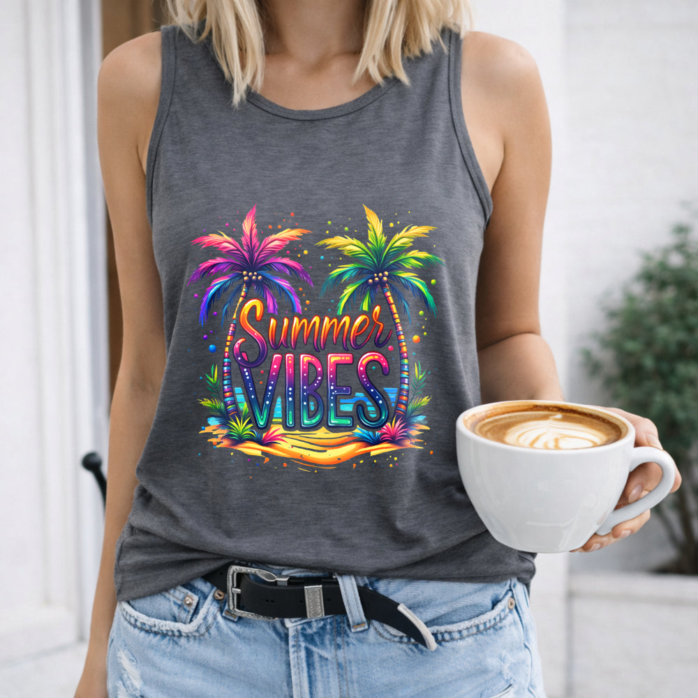 Summer Vibes Palm Trees Women's Tank Top