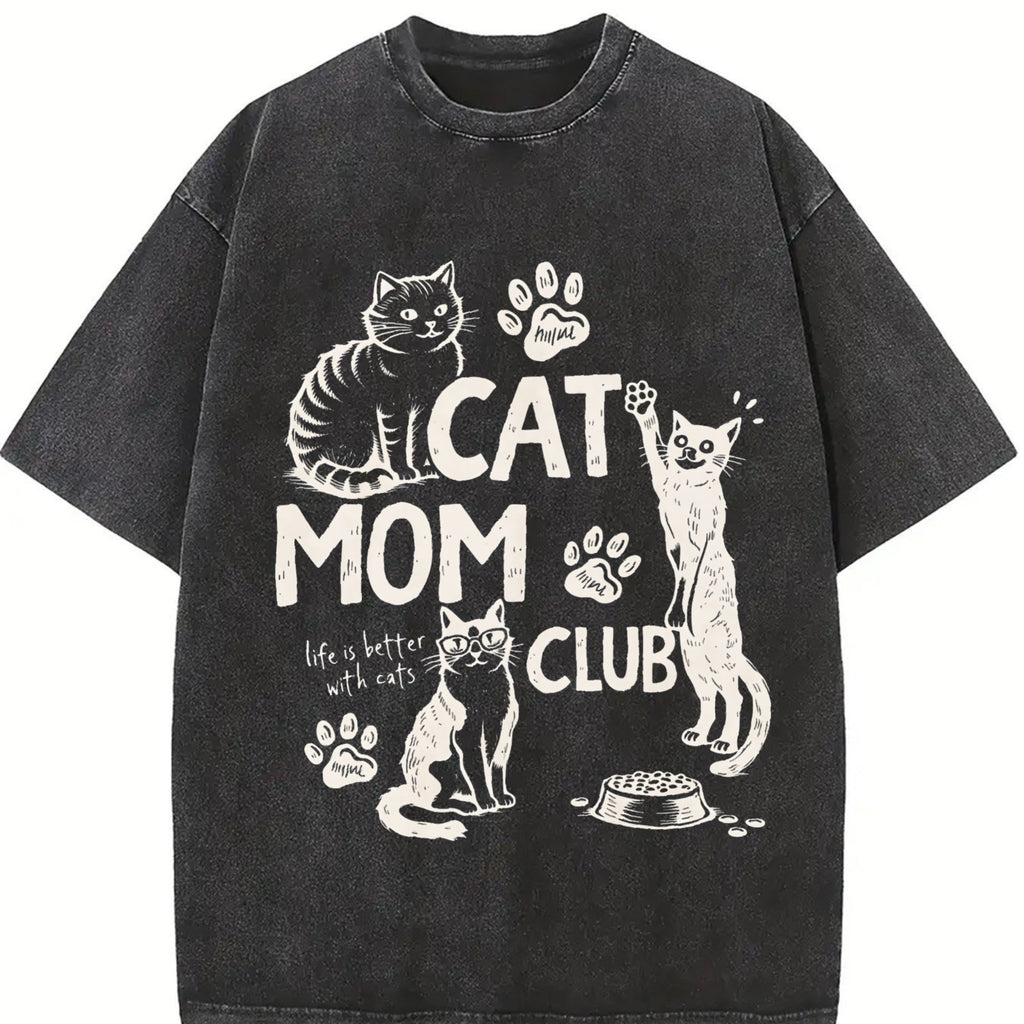 Cat Mom Club Life Is Better With Cats - Boxy - Pet Vintage product image 2