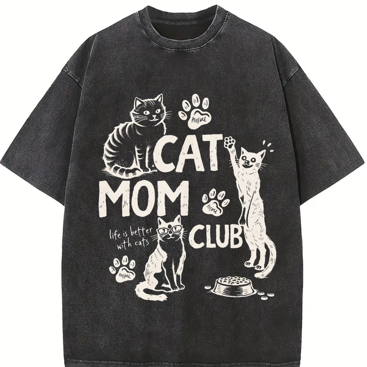 Cat Mom Club Life Is Better With Cats - Boxy - Pet Vintage product image 2