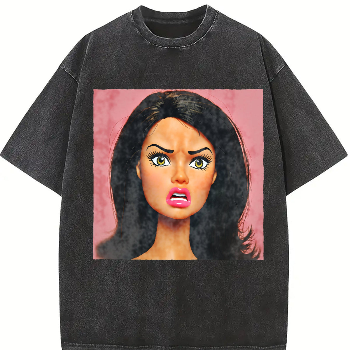 Angry Doll on Pink Vintage Washed T-Shirt product image 2
