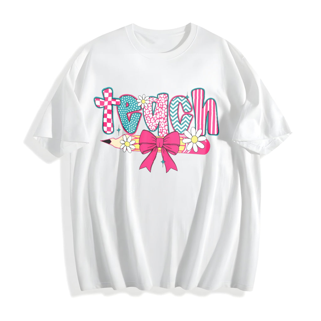Checkered Teacher Cotton T-Shirt product image 2