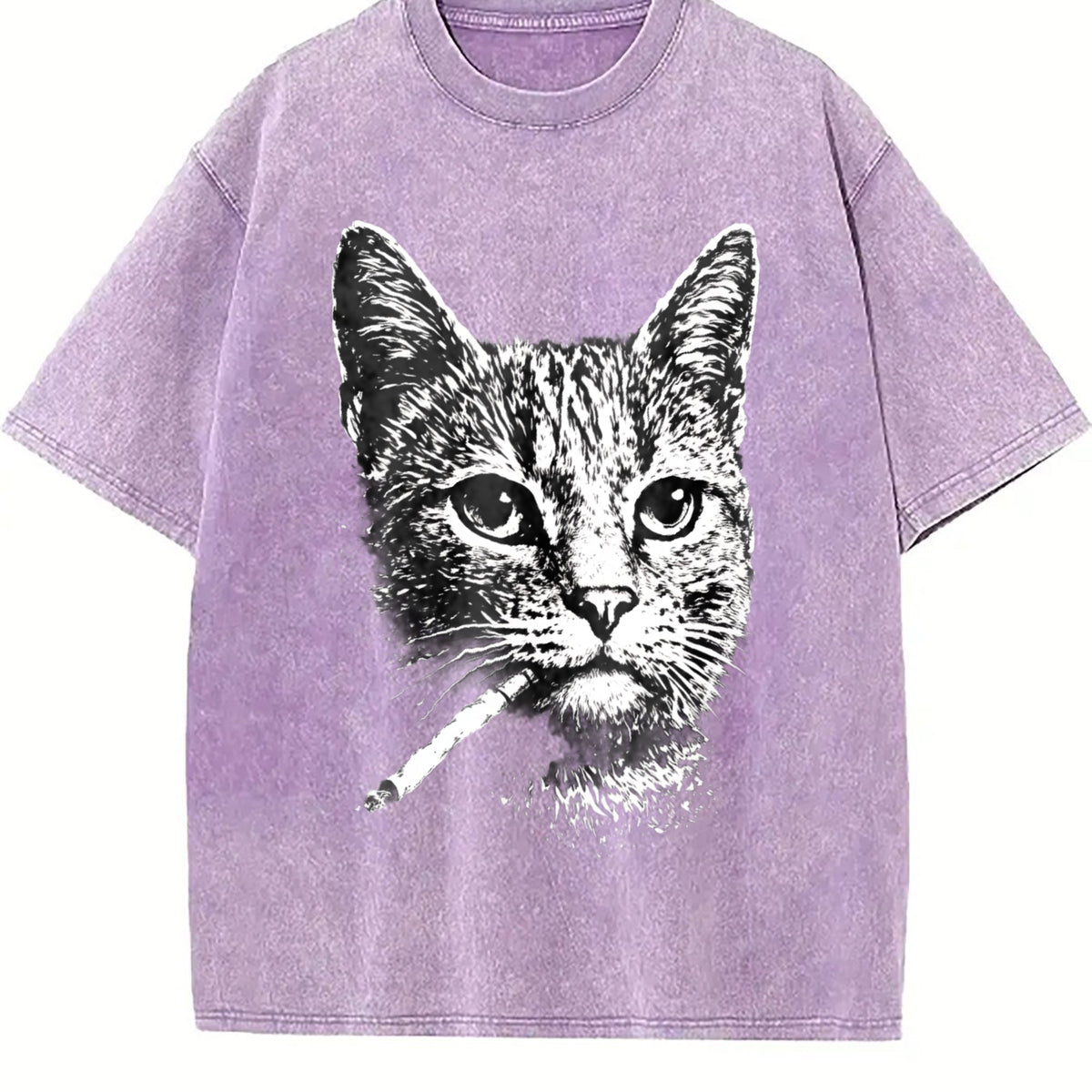 Funny Smoking Cat Meme Vintage Washed T-Shirt product image 6