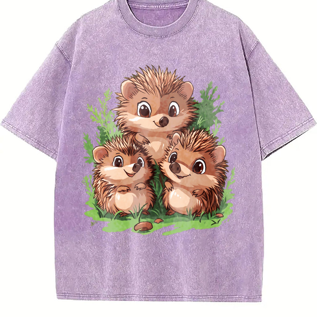 Summer A With Three Brown Hedgehogs Nestled In Green product image 6