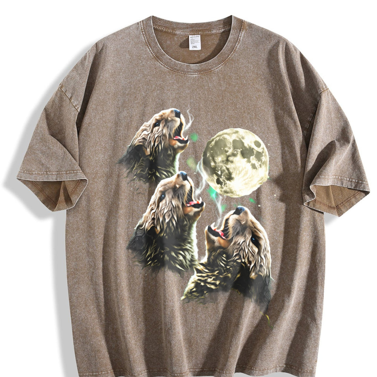 Otter Howling To Moon 90s Vintage Washed T-Shirt product image 3