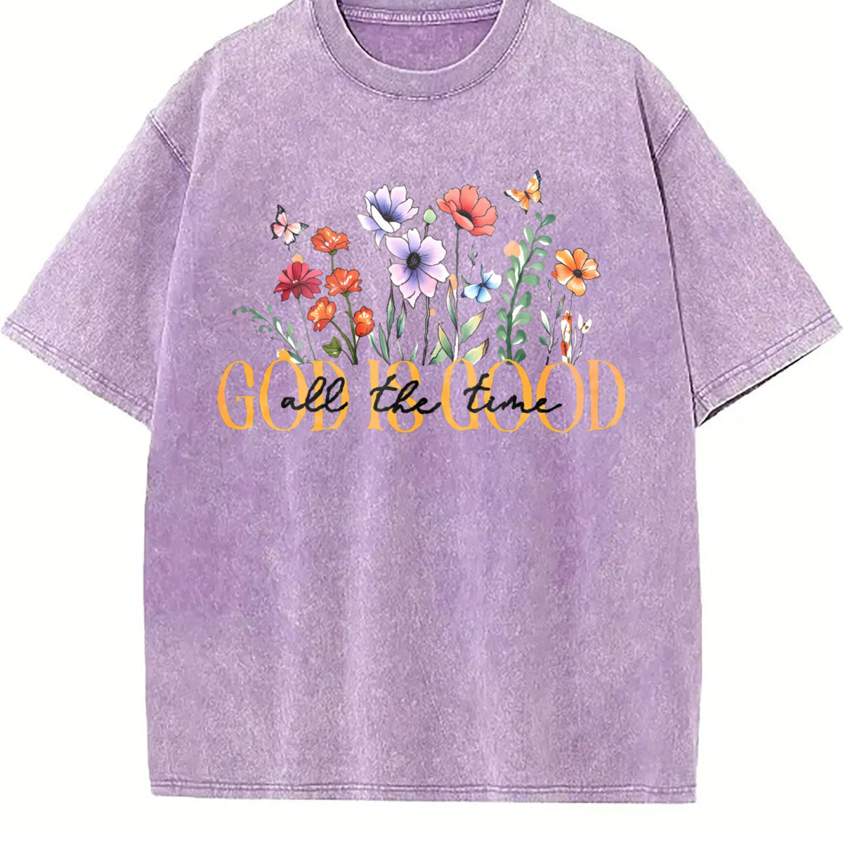 Summer God Is Good Floral Vintage Washed T-Shirt product image 6