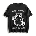 Cute Raccoon Work Coffee Cotton T-Shirt product image 1