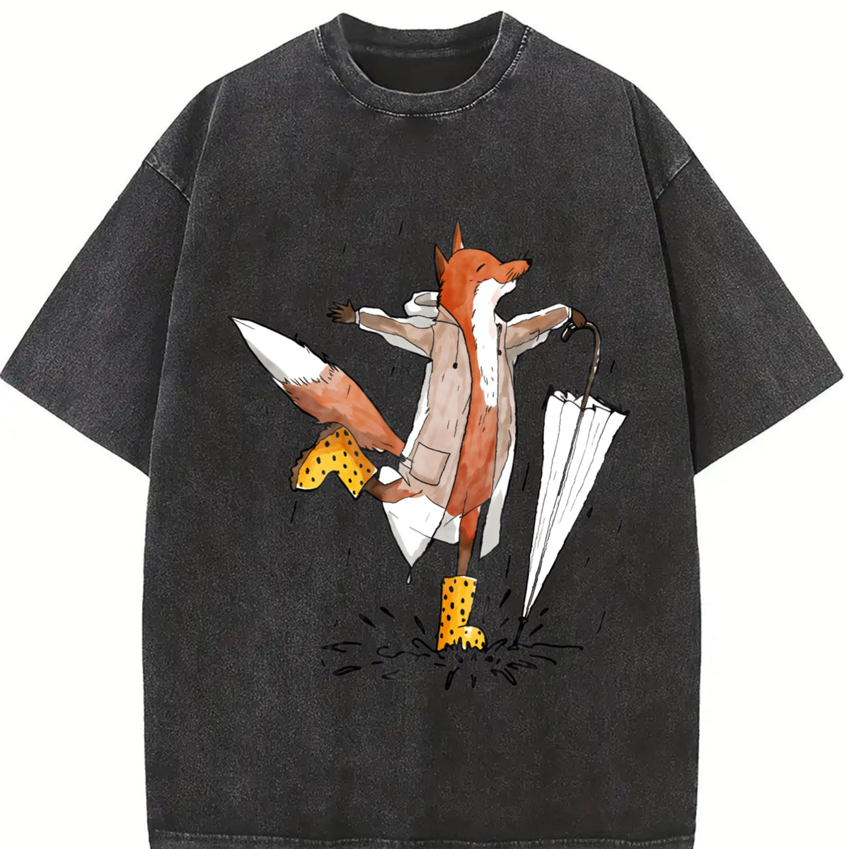 Fox In The Rain Vintage Washed T-Shirt product image 2