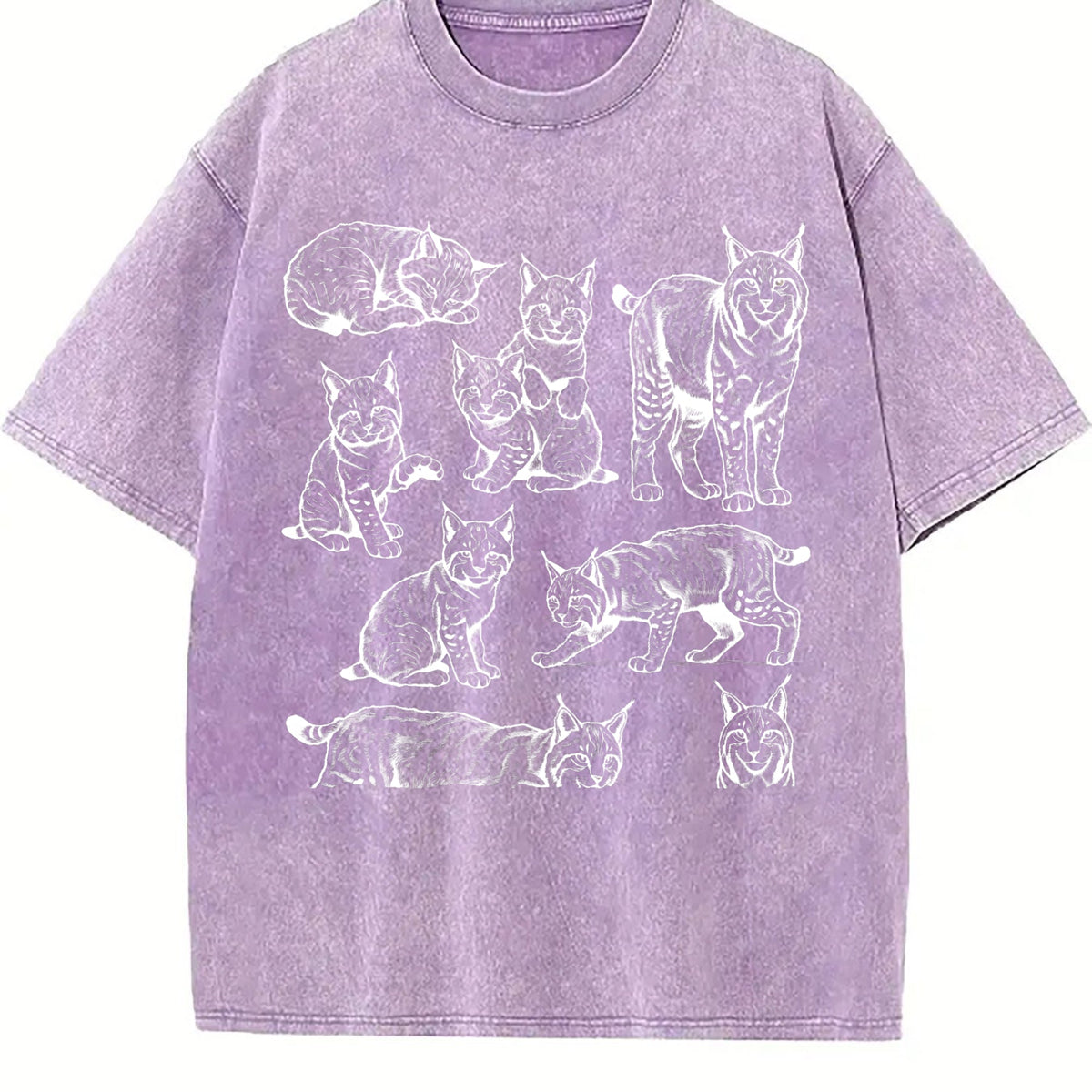 Lynx Cat 90s Tattoo Vintage Washed T-Shirt product image 6