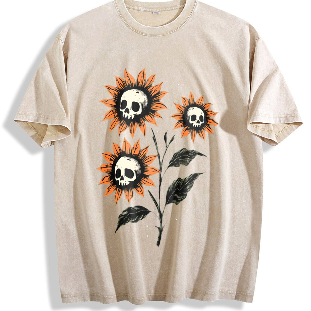 Skull Sunflowers Gothic Goth Creepy Cute Alt Grunge Y2K product image 1