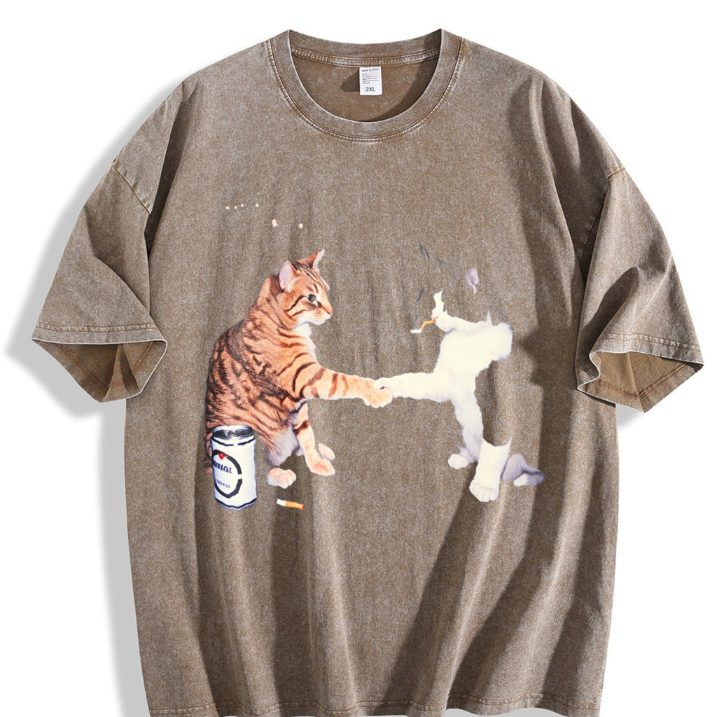 Smoking Cats Vintage Washed T-Shirt product image 3