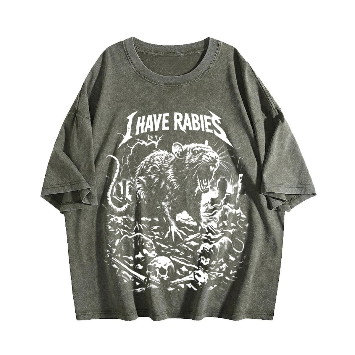I Have Rabies Rat Vintage Washed T-Shirt product image 4